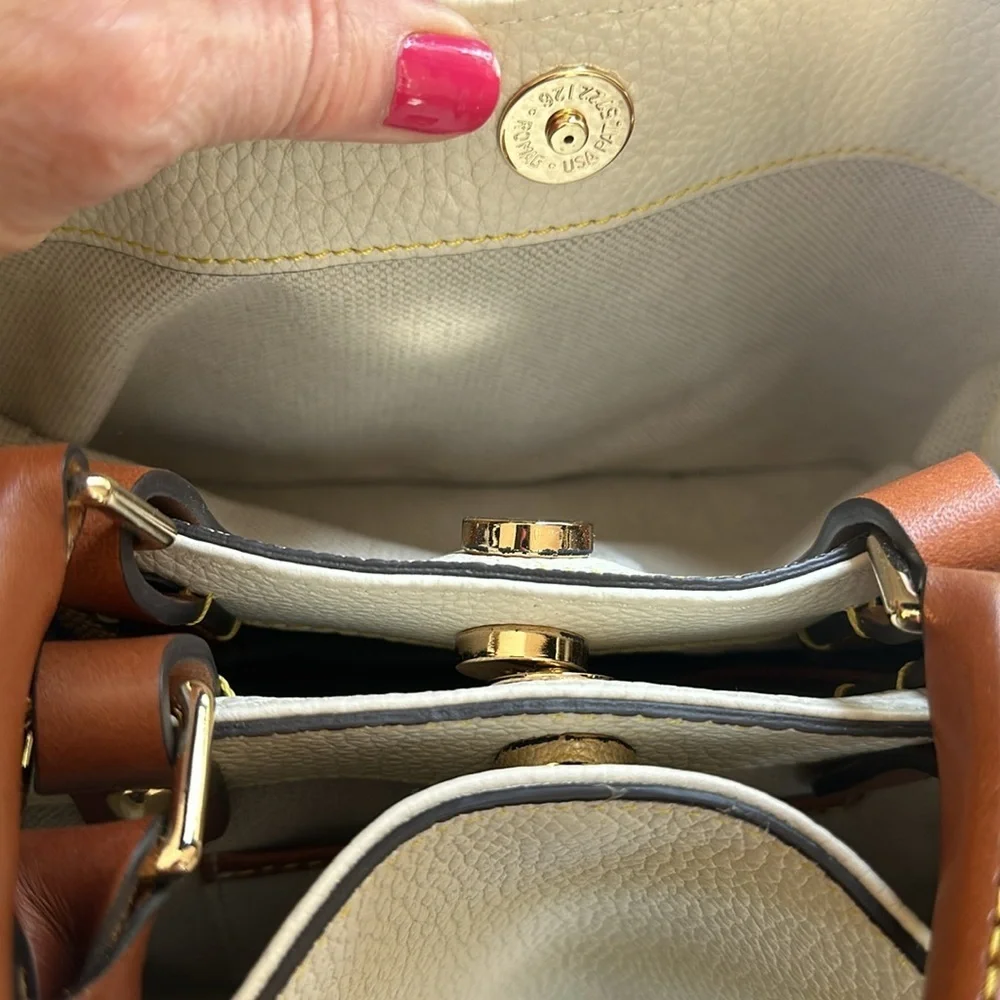 SOLD ON EBAY Dooney & Bourke Barlow Crossbody Bag, NWT, Cream w/caramel straps - Picture 7 of 10